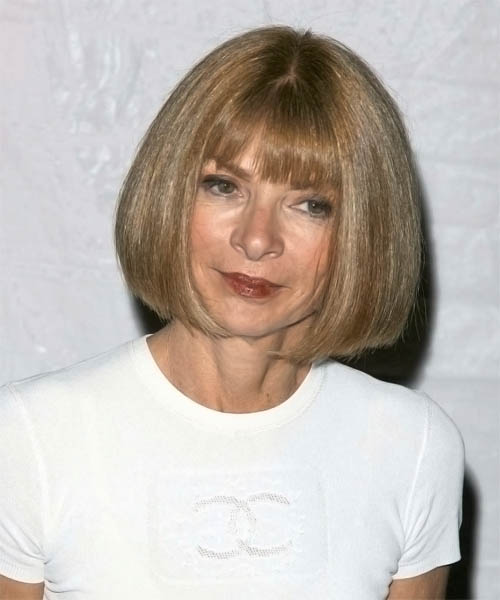 Anna Wintour Medium Straight Pageboy Bob Hairstyle