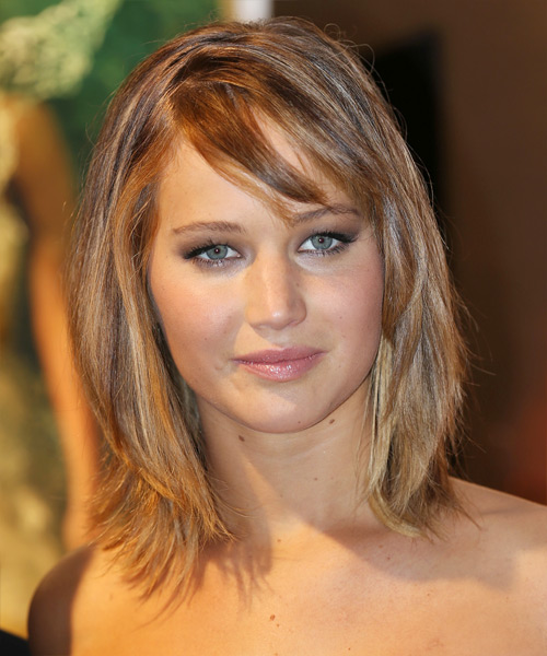 Jennifer Lawrence Medium Straight     Hairstyle