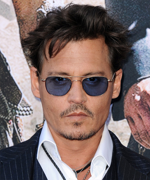 Johnny Depp Short Straight   Dark Brunette   Hairstyle