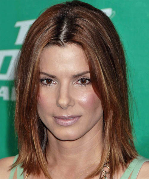 Sandra Bullock Medium Straight    Chestnut Brunette Bob