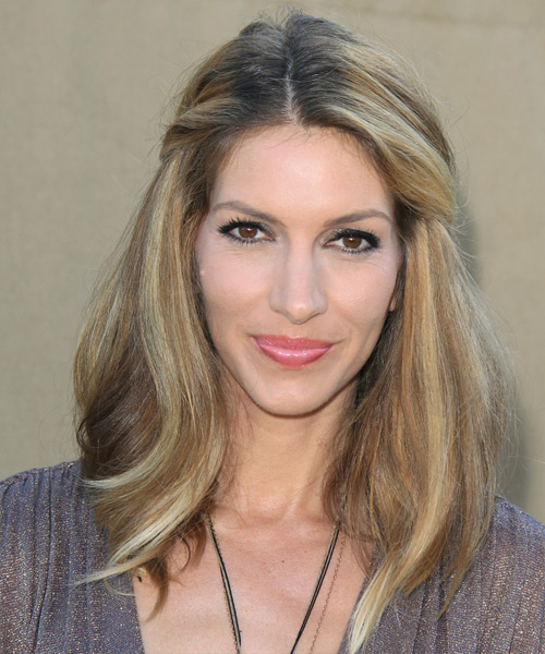 Dawn Olivieri  Long Straight    Half Up Half Down Hairstyle