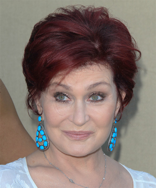 Sharon Osbourne short red hairstyle