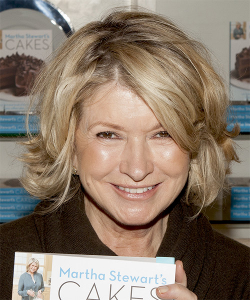 Martha Stewart Medium Straight Blonde Hairstyle with Light 