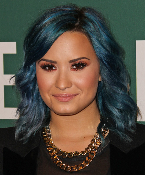 Demi Lovato Blue Hair Braid