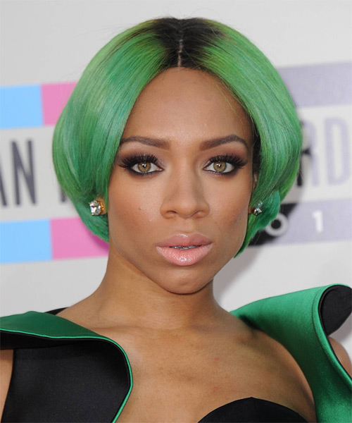 Lil Mama Short Straight Green Halloween Bob Hairstyle