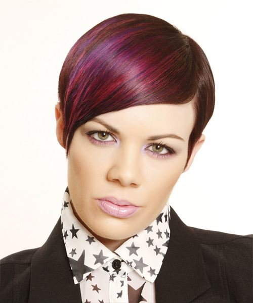 Short And Sleek Emo Multi Colored Hairstyle