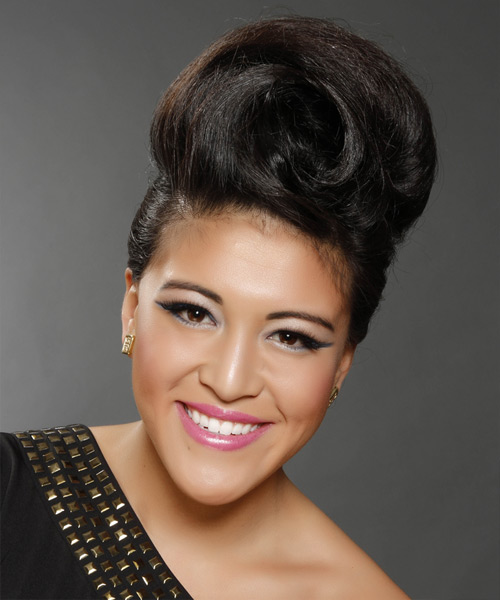 Fake Mohawk Updo With Natural Black Hair Color