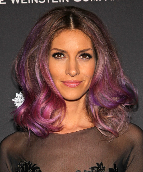 Dawn Olivieri Purple Hairstyle with Pink Highlights