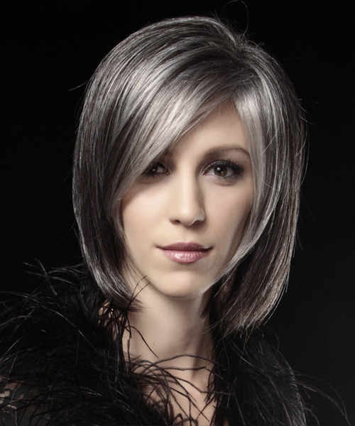 Hairstyle With White blonde highlights