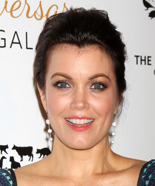 Bellamy Young  Long Straight   Dark Brunette  Updo Hairstyle