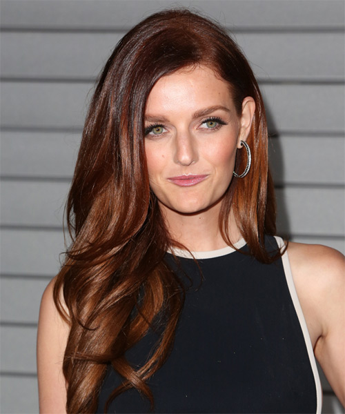 Lydia Hearst Long Wavy    Mahogany Brunette   Hairstyle