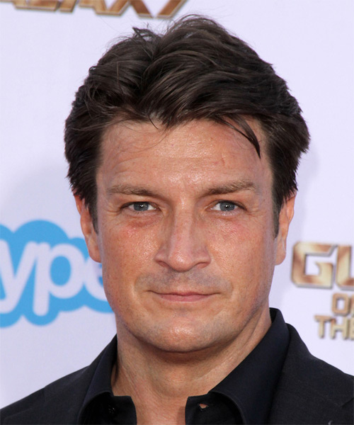 Nathan Fillion Short Straight    Chocolate Brunette   Hairstyle