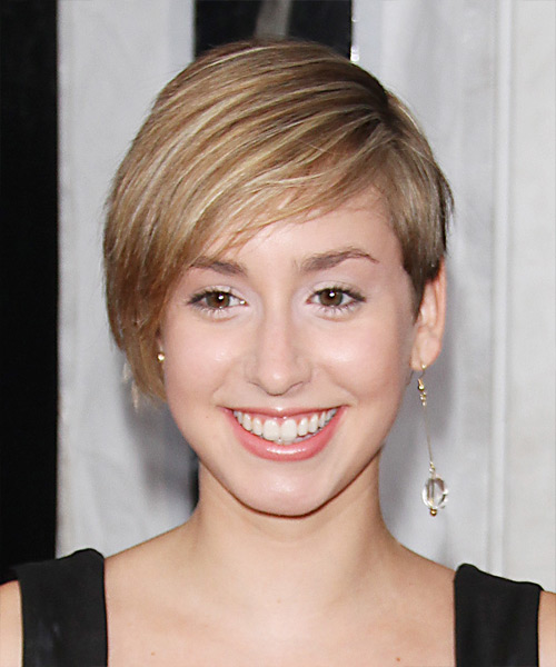 Jazmin Grace Grimaldi Short Straight    Blonde   Hairstyle   with Light Blonde Highlights