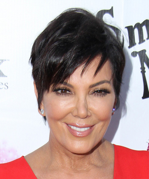 Kris Jenner Short Straight Hairstyle with bangs