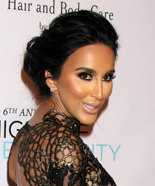 Lilly Ghalichi Long Wavy Formal Updo Hairstyle - Black 