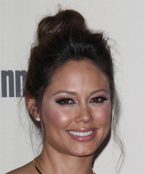 Vanessa Lachey Long Straight Updo with an Undone Bun