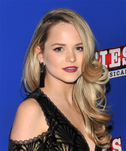 Stephanie Styles Long Wavy    Blonde - side on view