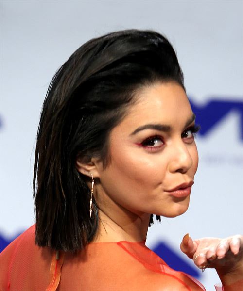 Vanessa Hudgens Medium Straight   Black  Bob - side on view