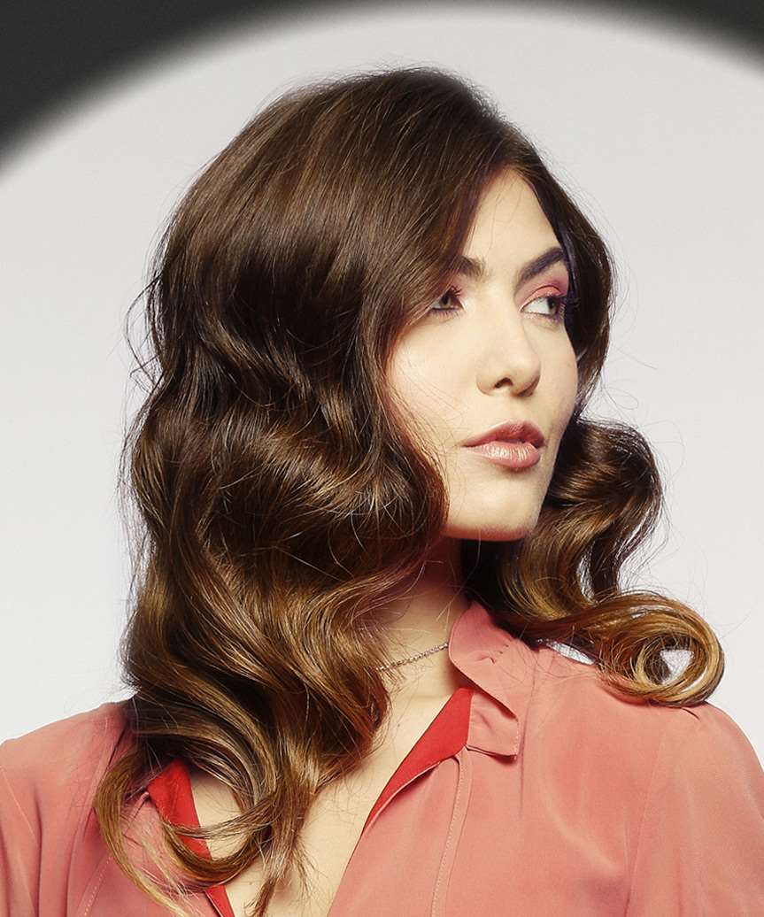  Medium Wavy Casual Hairstyle - Medium Brunette - Side on View