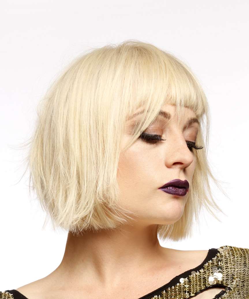 short blonde bob straight