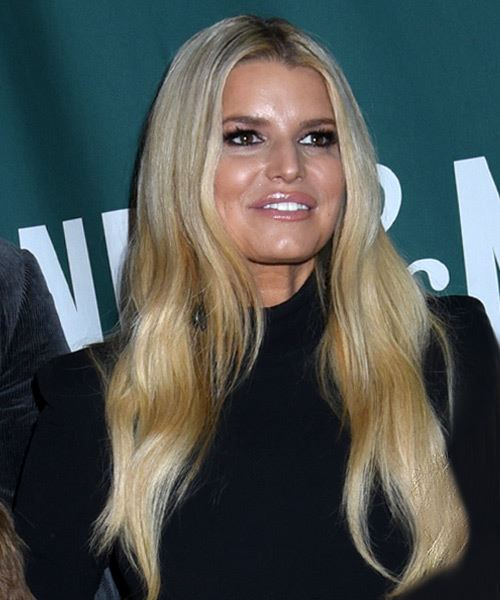 Jessica Simpson Long Straight    Blonde - side on view