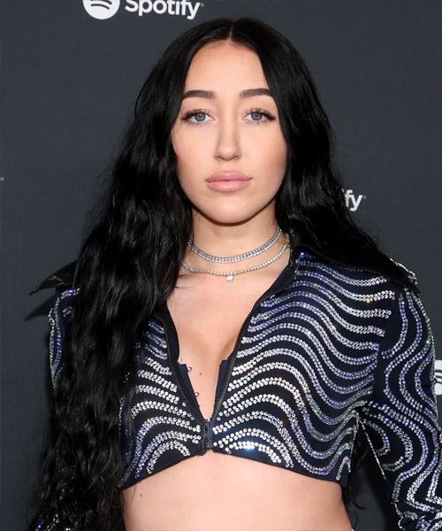 Noah Cyrus Long Wavy   Black    Hairstyle   - Side on View