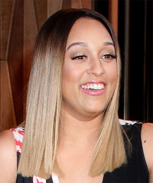 Tia Mowry Long Straight    Brunette Asymmetrical - side on view