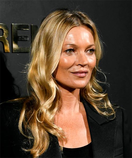 Kate Moss Long Wavy    Blonde - side on view