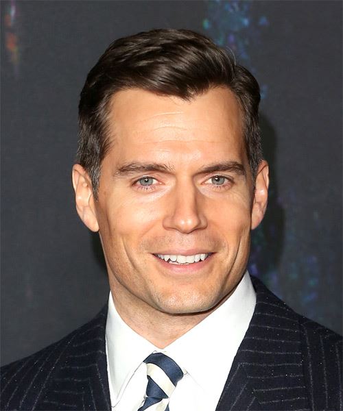 Henry Cavill Short Straight   Black    Hairstyle   - Side on View