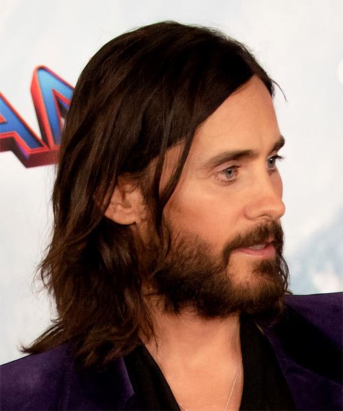 Jared Leto Long Straight   Black - side on view