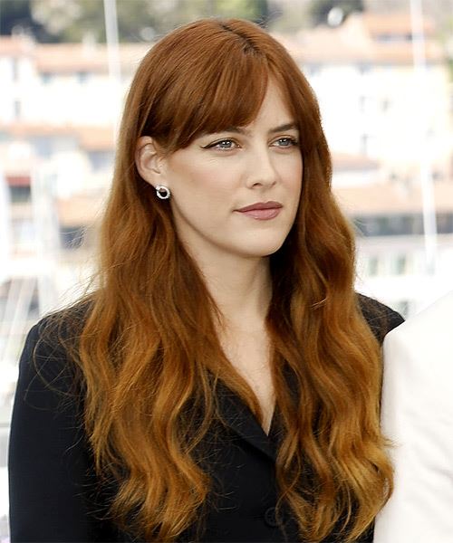 Riley Keough Long Wavy    Red - side on view