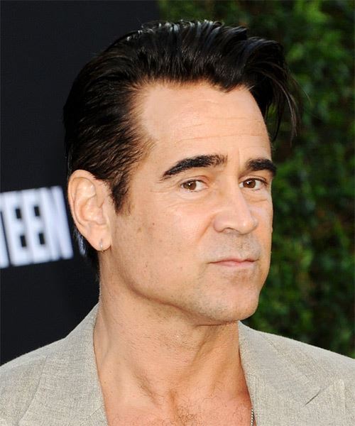 Colin Farrell Short Straight   Black - side on view