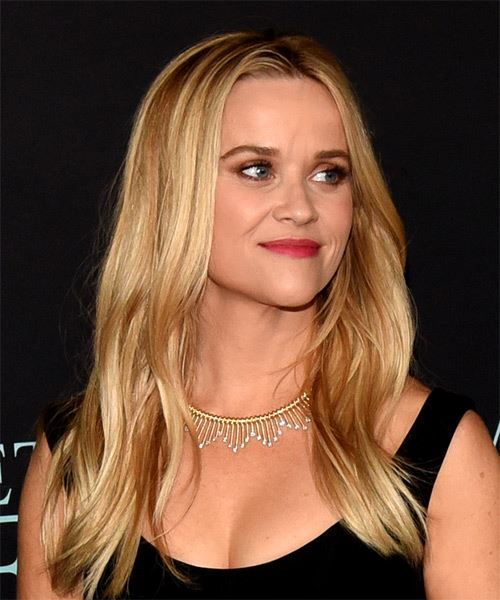 Reese Witherspoon Long Blonde Hairdo - side on view