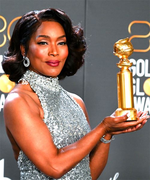 Angela Bassett Luscious Shoulder-Length Hairstyle With Waves - side on view