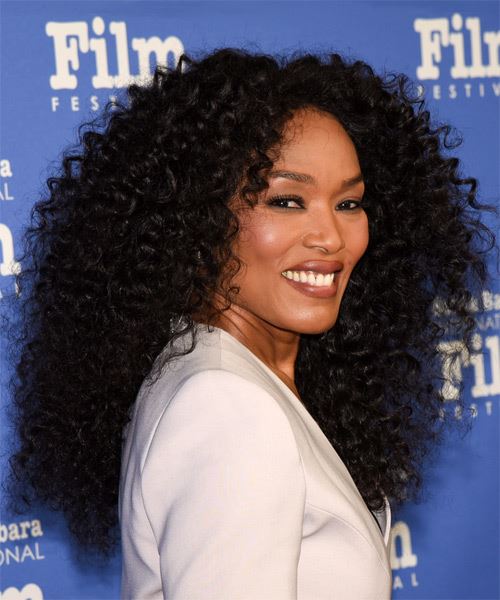 Angela Bassett Long Hairstyle With Tight Curls - side on view