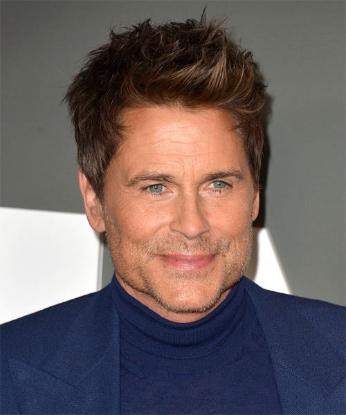 Rob Lowe Short Haircut With Highlights - side on view