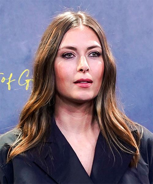 Maria Sharapova Long Chestnut Brown Hairstyle - side on view