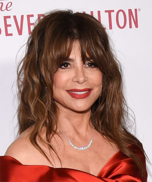 Paula Abdul Brown Hairstyle With Highlights - side on view