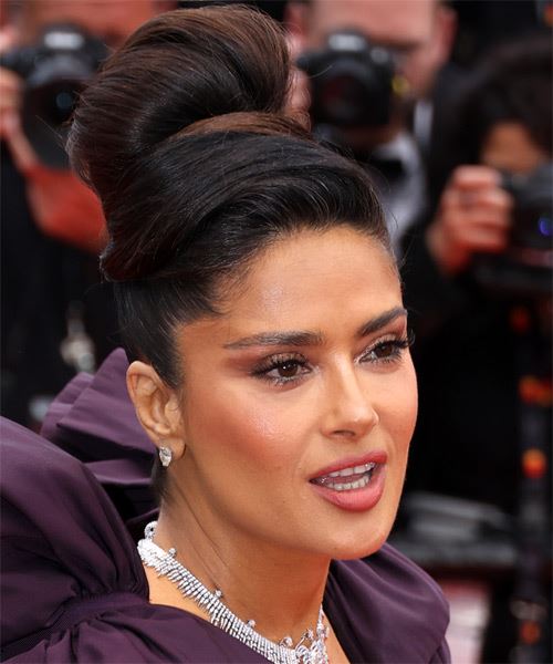 Salma Hayek Updo From Cannes Film Festival 2023 - side on view