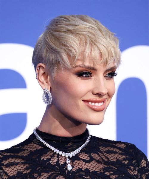 Wallis Day Pixie Haircut With Waves From Cannes Film Festival 2023 - side on view