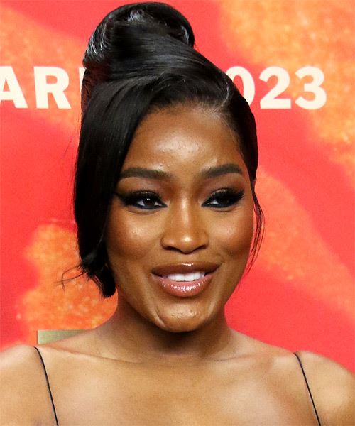 Keke Palmer Updo Hairstyle With Twisted Bun - side on view