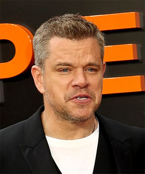Matt Damon Short Haircut - side on view