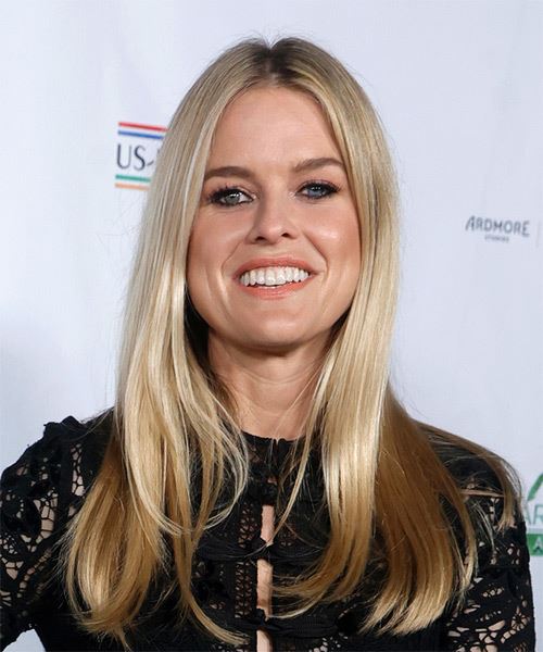 Alice Eve Long Blonde Hairstyle - side on view