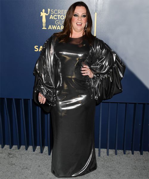 Melissa McCarthy Long Mocha Brown Hairstyle - side on view