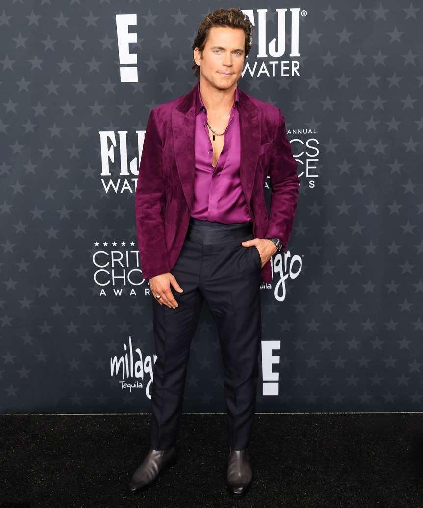 Matt Bomer Hairstyle With Natural Waves And Highlights - view from the side