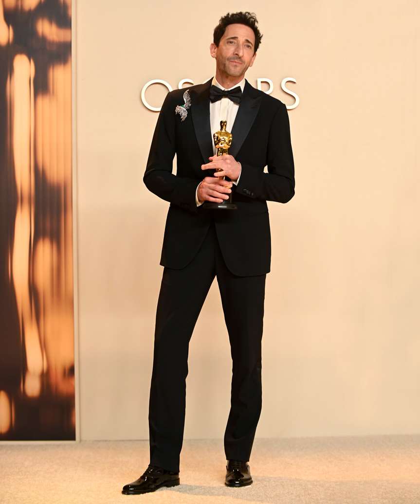Adrien Brody Hairstyle - 2025 Academy Awards - view from the side