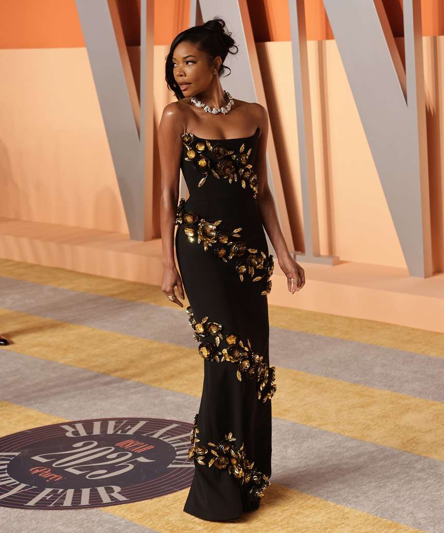 Gabrielle Union Updo Hairstyle - 2025 Academy Awards - view from the side