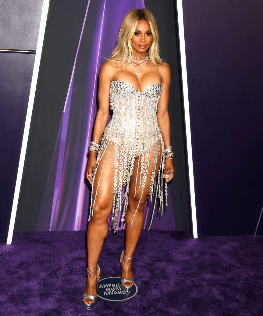 Ciara Hairstyle Long Blonde Hairstyle With Dark Roots - view from the side