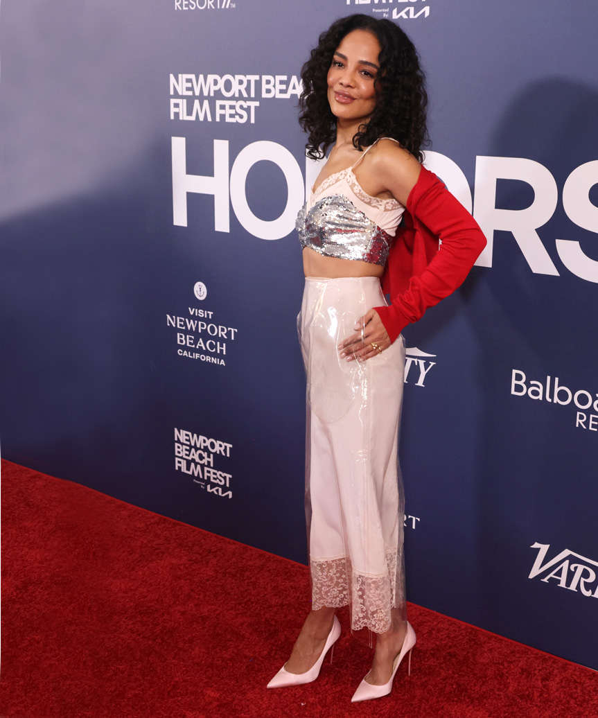 Tessa Thompson Bob Haircut With Tight Curls - view from the side