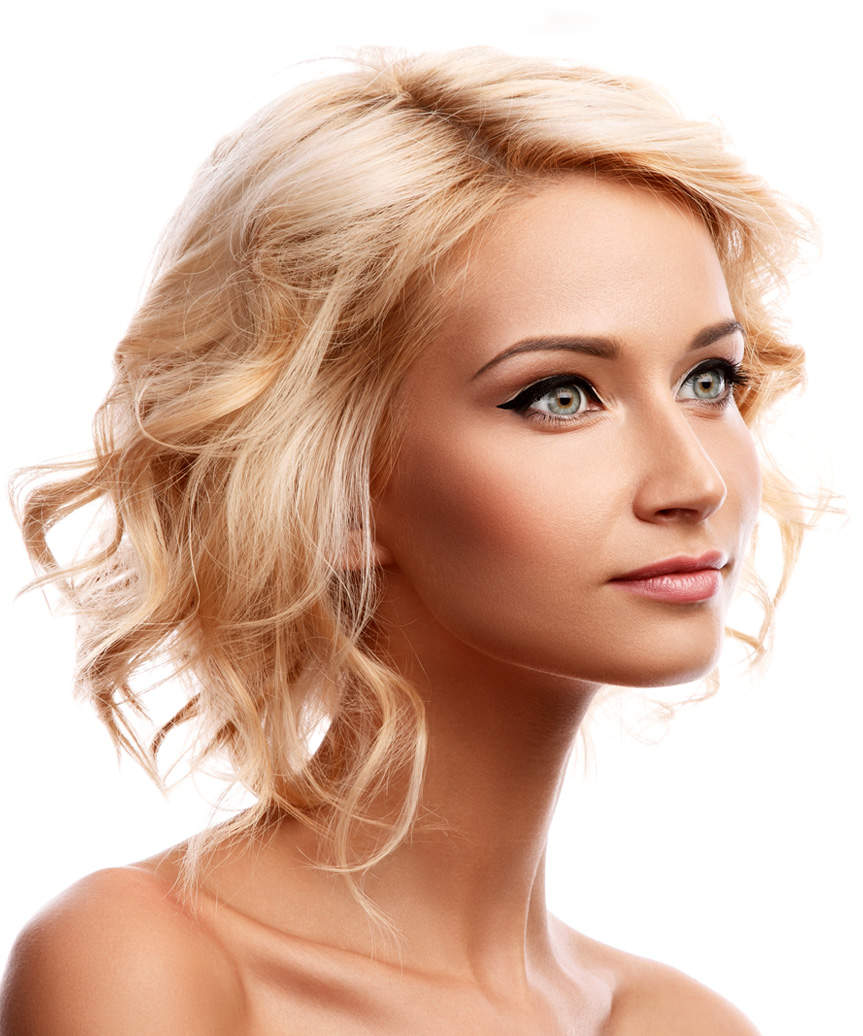 Short Choppy Bob Haircut Full Of Layers And Curls - view from the side